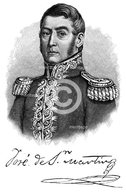 Jose de San Martin, 19th century Argentine general and independence leader, (1901). Artist: Unknown