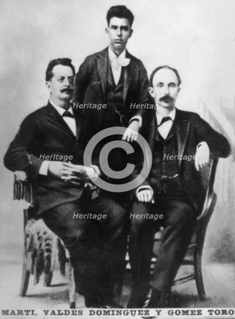 Jose Marti, Fermin Valdes Dominguez and Gomez Toro, Key West, Florida, USA, 1894 (c1910). Artist: Unknown