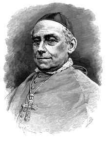José María Urquinaona (1813-1883), Spanish prelate, Bishop of Barcelona. Engraving from 1879
