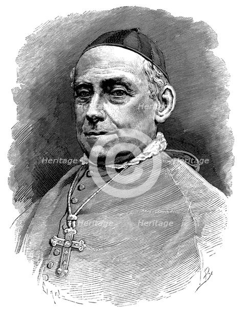 José María Urquinaona (1813-1883), Spanish prelate, Bishop of Barcelona. Engraving from 1879.
