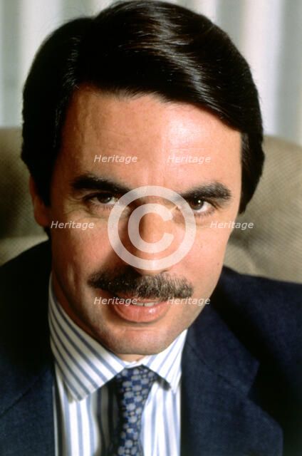 José María Aznar (1953 -) President of the government of Spain and Partido Popular politician, ph…