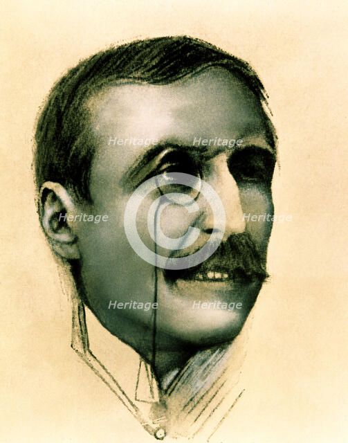 Jose Maria Eça de Queiroz. (1845-1900), Portuguese novelist, drawing, 1899.