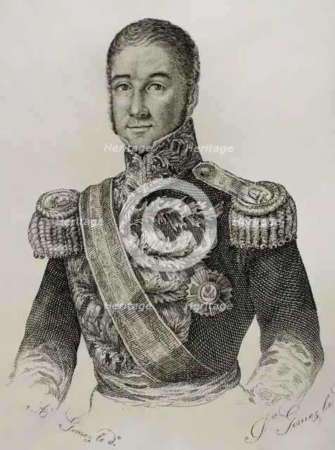 José Santos de la Hera y de la Puente (1792-1859), 1st Count of Valmaseda and 1st Viscount..., 1845. Creator: Jose Gomez.