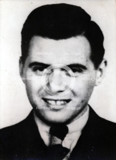 Josef Mengele, German SS officer, physician and war criminal, 20th century. Artist: Unknown