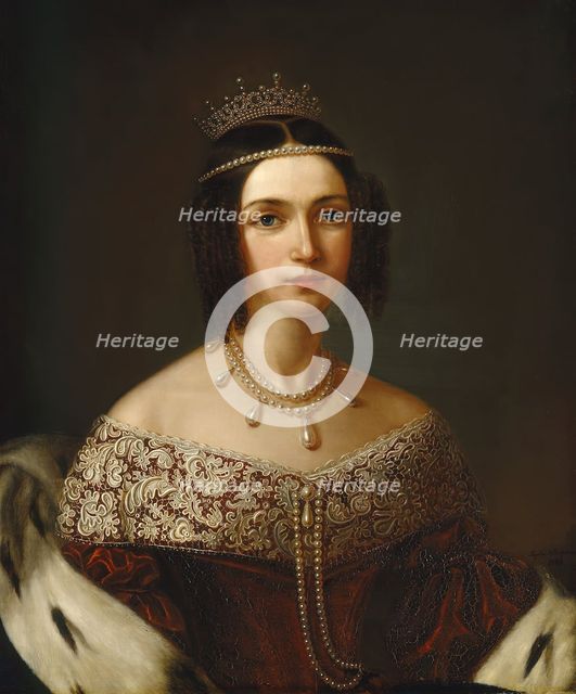 Josefina, 1807-1876, Queen of Sweden and Norway, Princess of Leuchtenberg, 1841. Creator: Sophie Adlersparre.