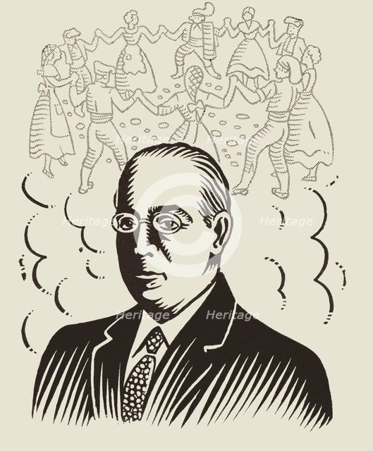Josep Serra Bonal (1874-1939). Catalan musician. Drawing, 1934.