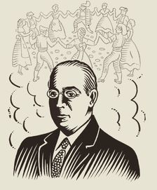 Josep Serra Bonal (1874-1939). Catalan musician. Drawing, 1934