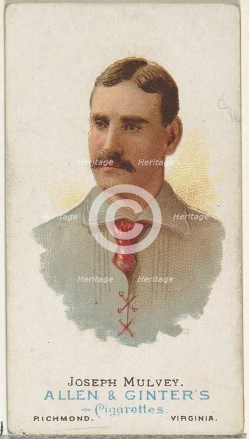 Joseph Mulvey, Baseball Player, from World's Champions, Series 1 (N28) for Allen & Ginter ..., 1887. Creator: Allen & Ginter.