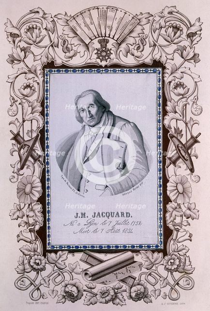 Joseph-Marie Jacquard, inventor of the Jacquard loom, c1850.  Creator: Unknown.