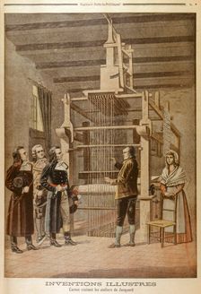 Joseph Marie Jacquard, showing his loom to Lazare Carnot, Lyon, France, 1801 (1901). Creator: Unknown