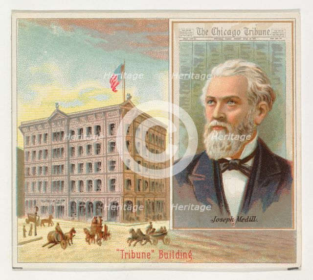 Joseph Medill, The Chicago Tribune, from the American Editors series (N35) for Allen & Gin..., 1887. Creator: Allen & Ginter.
