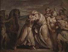 Joseph meets his father Jacob in the desert. Creator: Jean-Antoine Julien