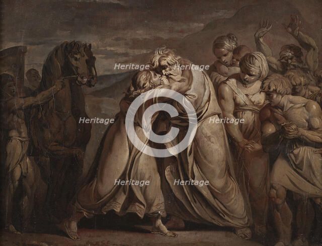 Joseph meets his father Jacob in the desert. Creator: Jean-Antoine Julien.