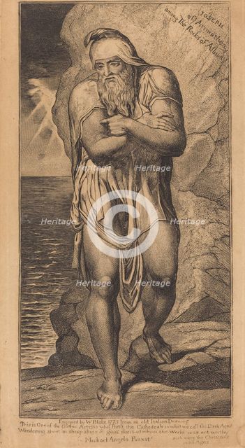Joseph of Arimathea Among the Rocks of Albion, c. 1803/1810. Creator: William Blake.
