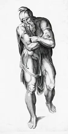 Joseph of Arimathea, between 1540 and 1566. Creators: Nicolas Beatrizet, Michelangelo Buonarroti