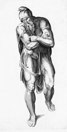 Joseph of Arimathea, between 1540 and 1566. Creators: Nicolas Beatrizet, Michelangelo Buonarroti