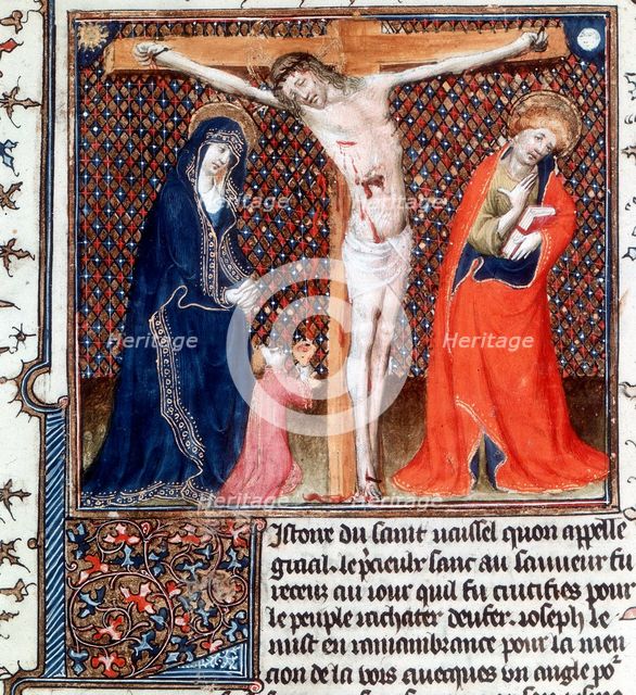 Joseph of Arimathea receiving Christ's blood, 15th century. Artist: Unknown