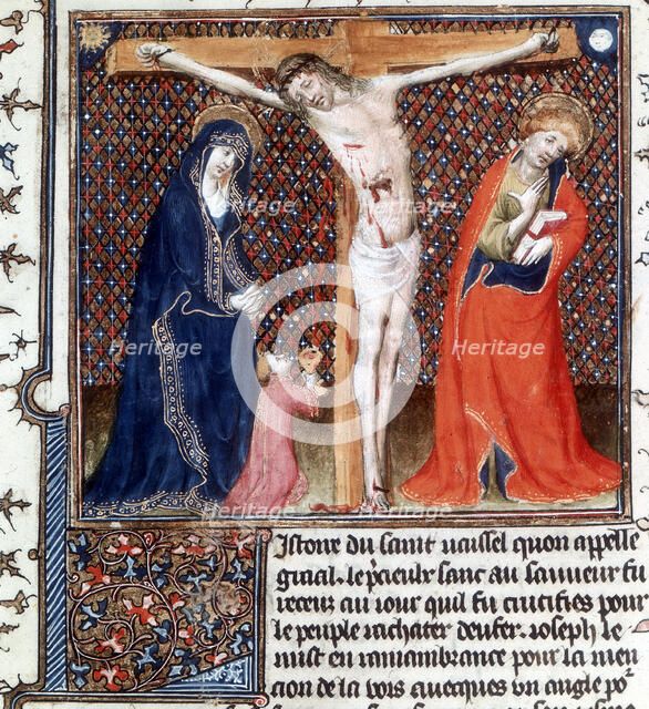 Joseph of Arimathea receiving Christ's blood, 15th century. Artist: Unknown