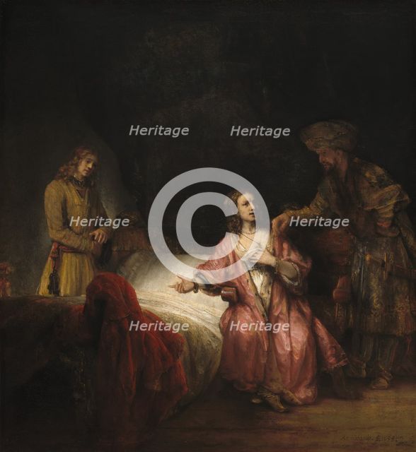 Joseph Accused by Potiphar's Wife, 1655. Creator: Workshop of Rembrandt.