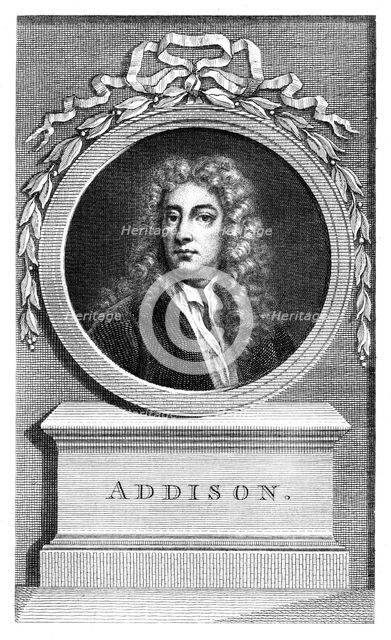 Joseph Addison, English politician and writer.Artist: Francesco Bartolozzi