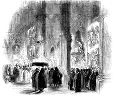 Joseph Addison's torchlight funeral in Westminster Abbey, 1719 (c1850)