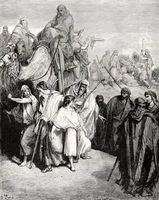 Joseph, after being sold by his brothers to the Ishmaelites, is taken to Egypt, c1870s. Creator: William Luson Thomas