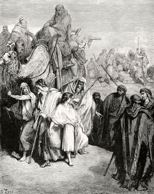 Joseph, after being sold by his brothers to the Ishmaelites, is taken to Egypt, c1870s. Creator: William Luson Thomas