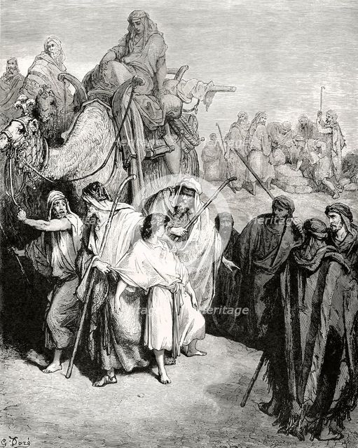 Joseph, after being sold by his brothers to the Ishmaelites, is taken to Egypt,  c1870s. Creator: William Luson Thomas.