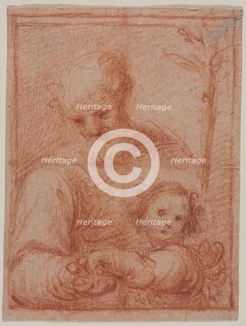 Joseph and Child (recto); Fragment of Two Figures (verso), 16th century. Creator: Unknown.