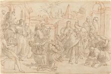 Joseph and His Brother in Egypt [verso], 17th century. Creator: Unknown