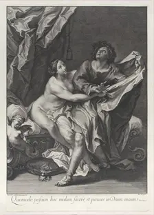 Joseph and Potiphar's wife, 1700-52. Creator: Johann Jakob Frey the Elder
