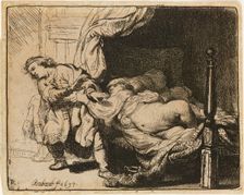 Joseph and Potiphar's Wife [Gen. 39: 7-12], 1634. Creator: Rembrandt Harmensz van Rijn