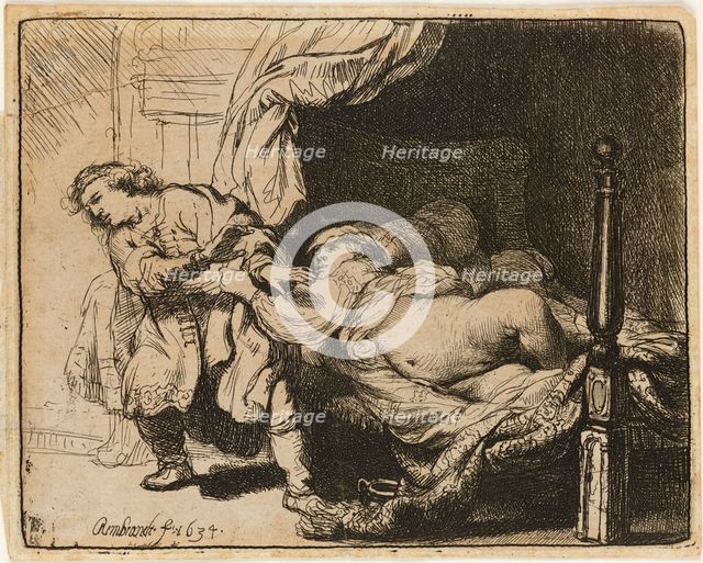 Joseph and Potiphar's Wife [Gen. 39: 7-12], 1634. Creator: Rembrandt Harmensz van Rijn.