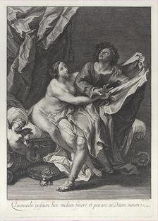 Joseph and Potiphar's wife, 1700-52. Creator: Johann Jakob Frey the Elder