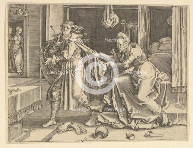 Joseph and Potiphar's Wife (copy), 17th century. Creator: Unknown.