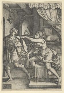 Joseph and Potiphar's Wife, from The Story of Joseph, 1546. Creator: Georg Pencz