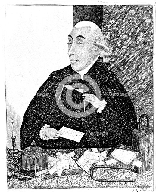 Joseph Black, Scottish chemist, 1787. Artist: John Kay