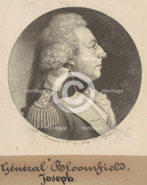 Joseph Bloomfield, 1798. Creator: Charles Balthazar Julien Févret de Saint-Mémin.