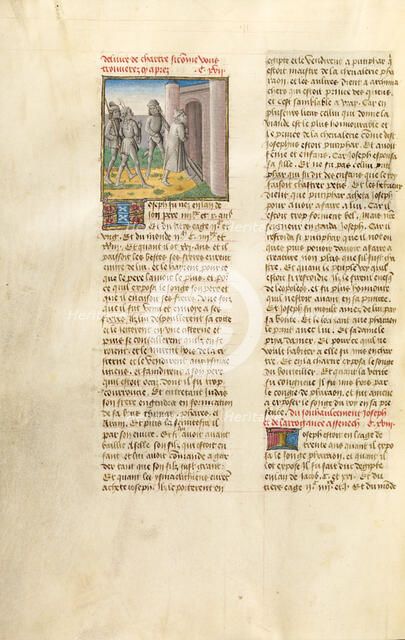 Joseph Cast into the Well; Miroir Historial, about 1475. Creator: Unknown.