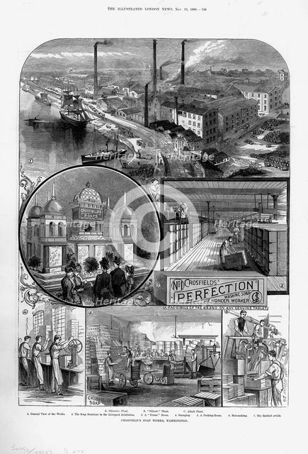 Joseph Crosfield & Son's soap factory at Bank Quarry, Warrington, Cheshire, 1886.  Creator: Unknown.