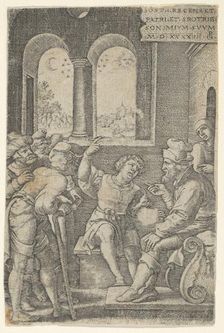 Joseph Describing His Dream, from The Story of Joseph, 1544. Creator: Georg Pencz