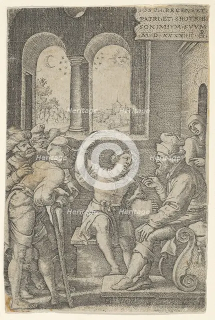 Joseph Describing His Dream, from The Story of Joseph, 1544. Creator: Georg Pencz.