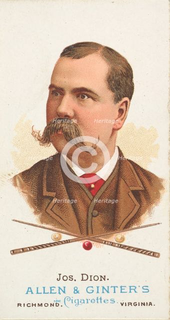 Joseph Dion, Billiard Player, from World's Champions, Series 1 (N28) for Allen & Ginter Ci..., 1887. Creator: Allen & Ginter.