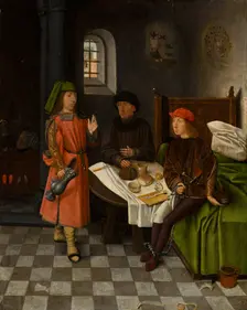 Joseph Explaining the Dreams of the Baker and the Cupbearer, 1500. Creator: Jan Mostaert