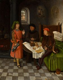 Joseph Explaining the Dreams of the Baker and the Cupbearer, 1500. Creator: Jan Mostaert