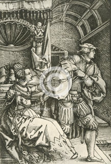 'Joseph Fleeing from Potiphar's Wife', c1532, (1908). Creator: Heinrich Aldegrever.