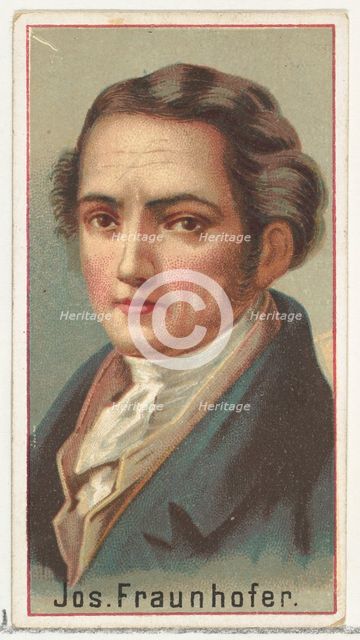 Joseph Fraunhofer, printer's sample for the World's Inventors souvenir album (A25) for All..., 1888. Creator: Allen & Ginter.