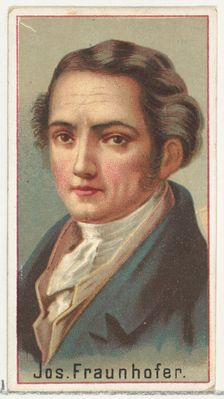 Joseph Fraunhofer, printer's sample for the World's Inventors souvenir album (A25) for All..., 1888. Creator: Allen & Ginter