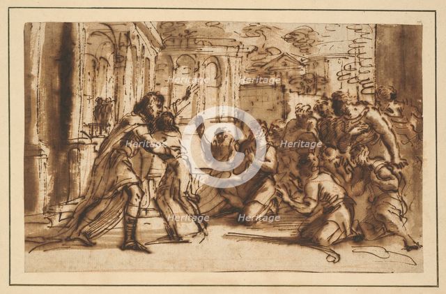 Joseph Greeting his Brothers, c.1656. Creator: Pier Francesco Mola.