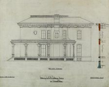 Joseph H. Lathrop House Addition, Elmhurst, Illinois, Elevation and Section, c. 1870. Creator: Bauer & Loebnitz